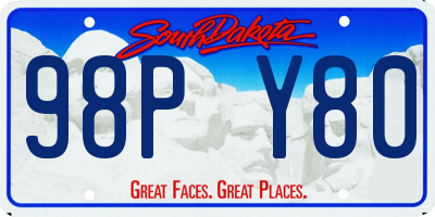SD license plate 98PY80