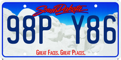 SD license plate 98PY86