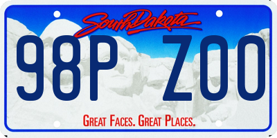 SD license plate 98PZ00