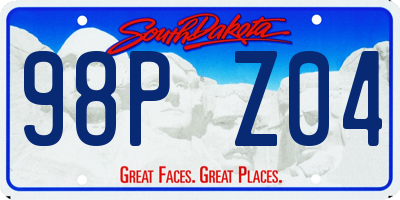 SD license plate 98PZ04