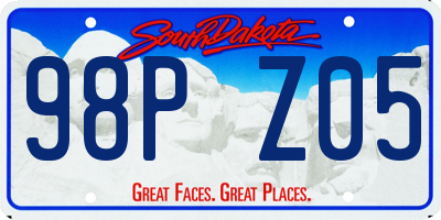 SD license plate 98PZ05
