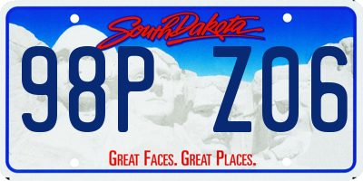 SD license plate 98PZ06