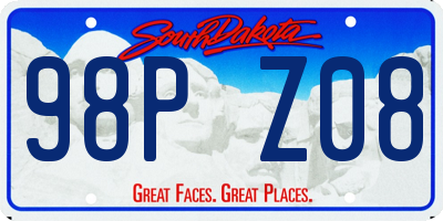 SD license plate 98PZ08
