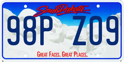 SD license plate 98PZ09