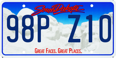 SD license plate 98PZ10