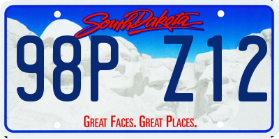 SD license plate 98PZ12