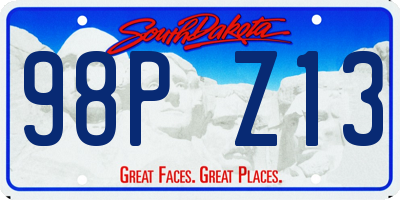 SD license plate 98PZ13