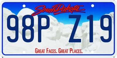 SD license plate 98PZ19