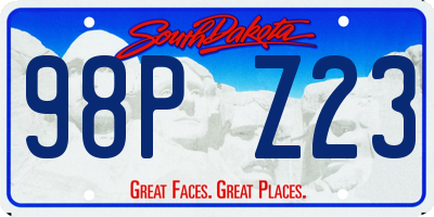 SD license plate 98PZ23