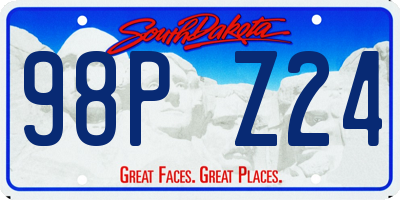 SD license plate 98PZ24