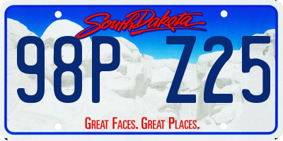SD license plate 98PZ25