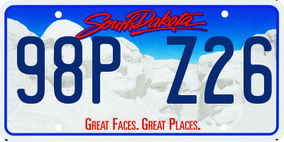 SD license plate 98PZ26