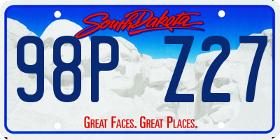 SD license plate 98PZ27