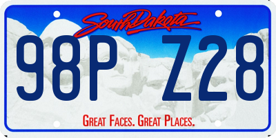 SD license plate 98PZ28