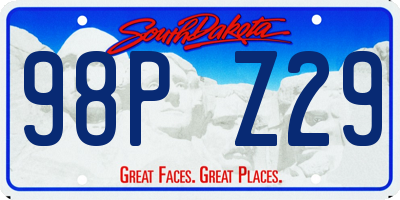 SD license plate 98PZ29