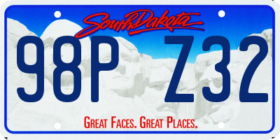 SD license plate 98PZ32
