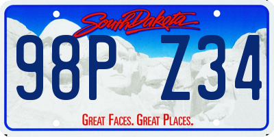 SD license plate 98PZ34