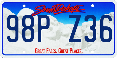SD license plate 98PZ36