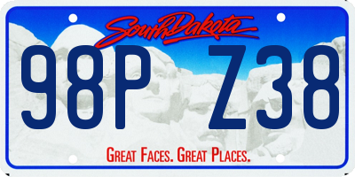 SD license plate 98PZ38