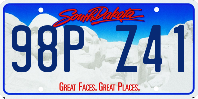 SD license plate 98PZ41