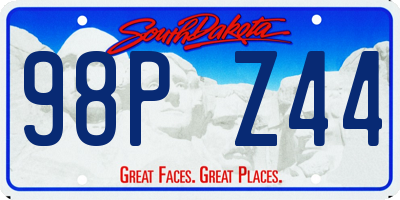 SD license plate 98PZ44