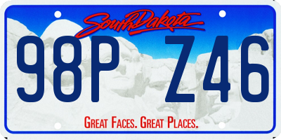 SD license plate 98PZ46
