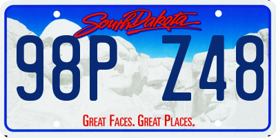 SD license plate 98PZ48