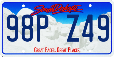 SD license plate 98PZ49