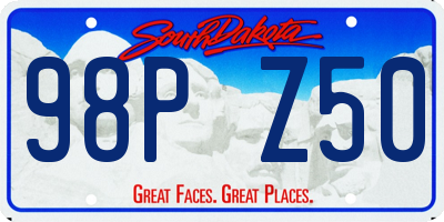 SD license plate 98PZ50