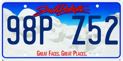 SD license plate 98PZ52