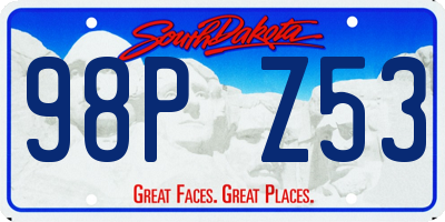 SD license plate 98PZ53
