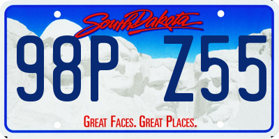 SD license plate 98PZ55