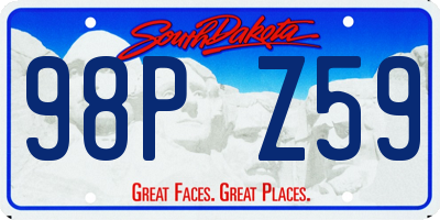 SD license plate 98PZ59