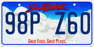 SD license plate 98PZ60