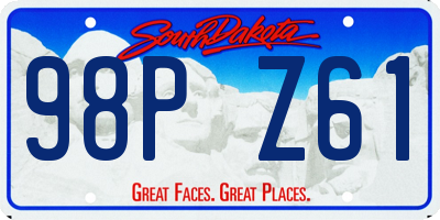 SD license plate 98PZ61