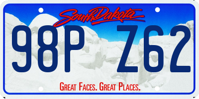 SD license plate 98PZ62