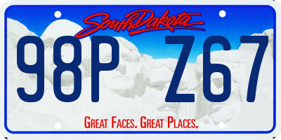 SD license plate 98PZ67
