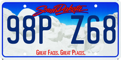 SD license plate 98PZ68