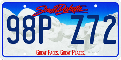 SD license plate 98PZ72