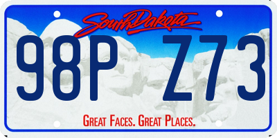 SD license plate 98PZ73