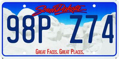 SD license plate 98PZ74