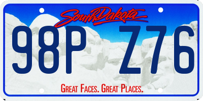 SD license plate 98PZ76