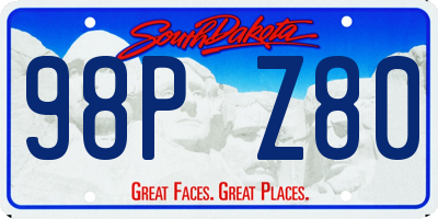 SD license plate 98PZ80