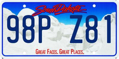 SD license plate 98PZ81