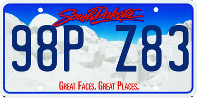 SD license plate 98PZ83
