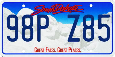 SD license plate 98PZ85