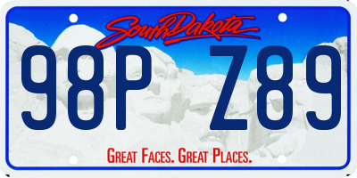 SD license plate 98PZ89