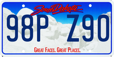 SD license plate 98PZ90