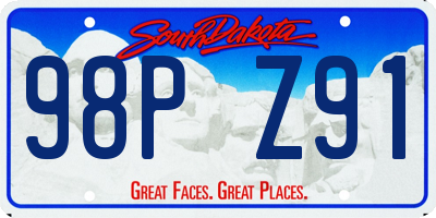 SD license plate 98PZ91
