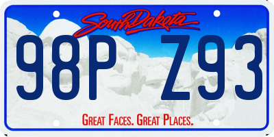SD license plate 98PZ93